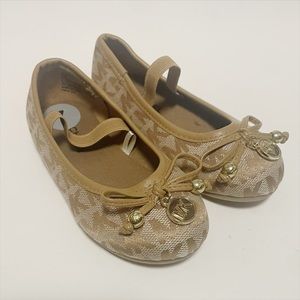 New Michael Kors tan ballet flats toddler girls size 7